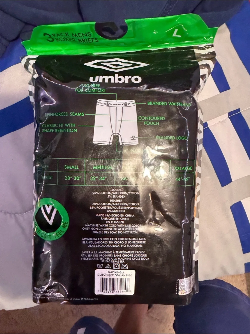 Lot of 2 Umbro 3-Pack Men’s Boxer Briefs – Black, Blue, Yellow